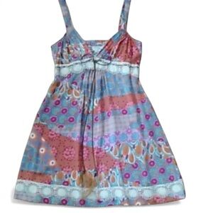 Diane Samandi Y2K babydoll 100%Silk Mini Dress